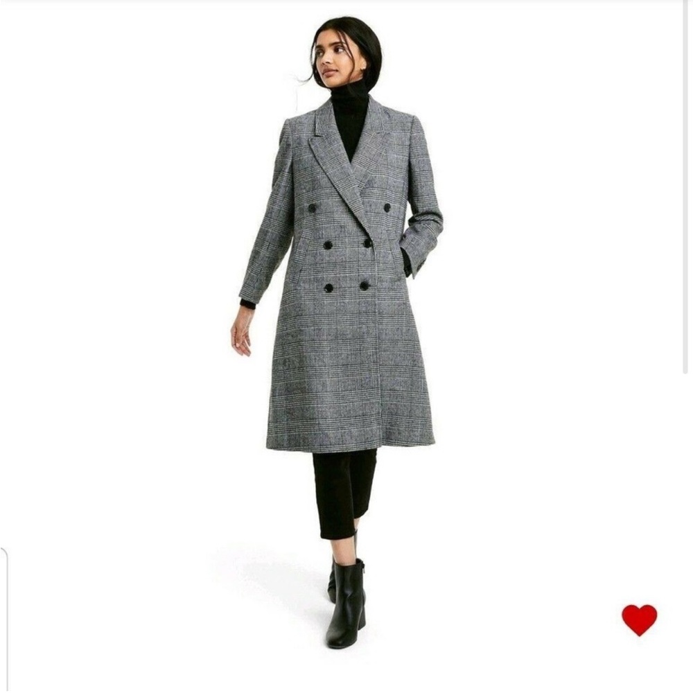 Nili Lotan x Target Women's Plaid Double Breasted Trench Coat NWT Size Medium